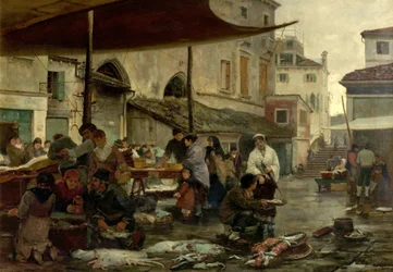 Der Fischmarkt, Venedig, Italien, 1881